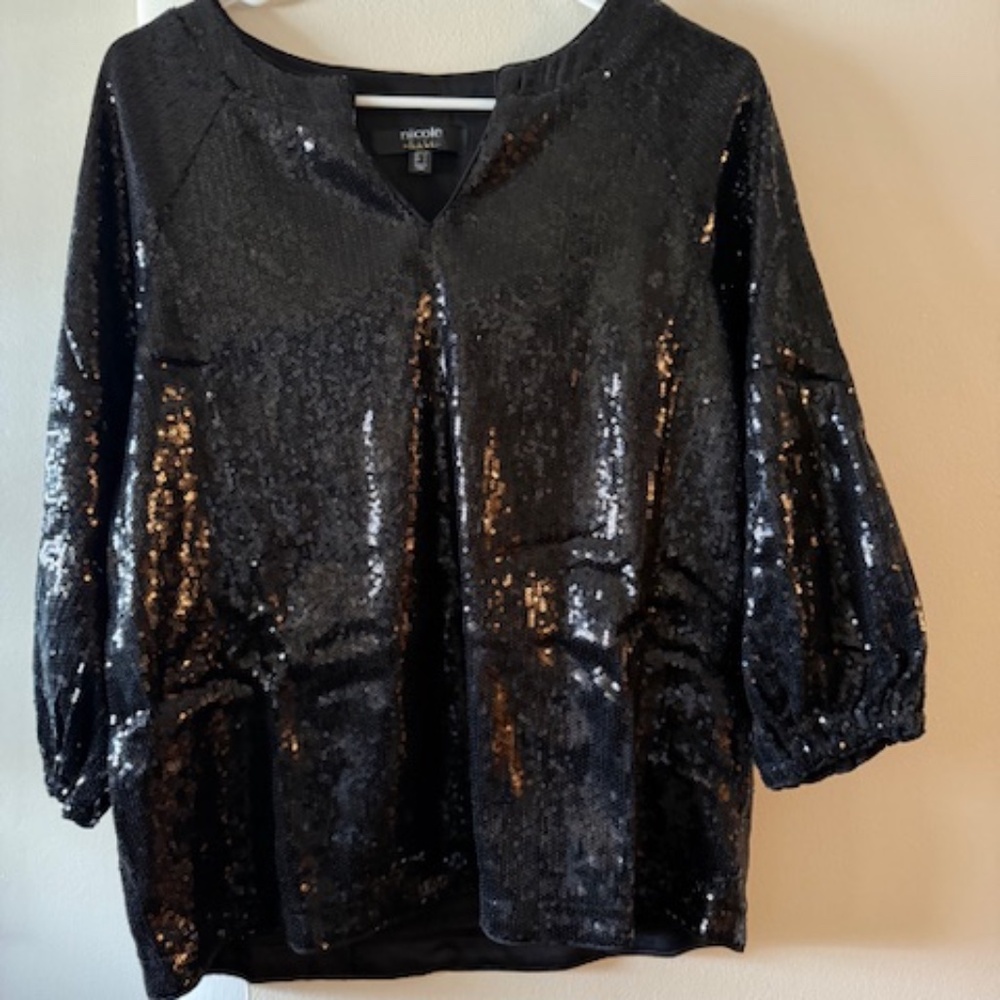 Nicole Miller Sequin Sparkle Top